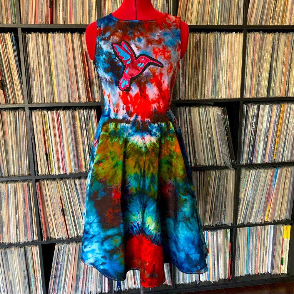 ice dyed hummingbird festival spinner colibrí 🌈♻️